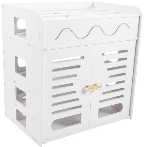GALPADA Router-aufbewahrungsbox Mit Doppel-tür-Design Kabel-Management-Rack Box-Halterung Aus Hochwertigen Materialien Für Schreibtisch-Organisation Und Kabel-verwaltung Im Zuhause Oder