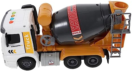 minkissy Betonmischer Spielzeug LKW aus Kunststoff mit Licht und Sound | Gelb, Robustes Baufahrzeug für Kinder, Geeignet für Weihnachten und Kinderpartys
