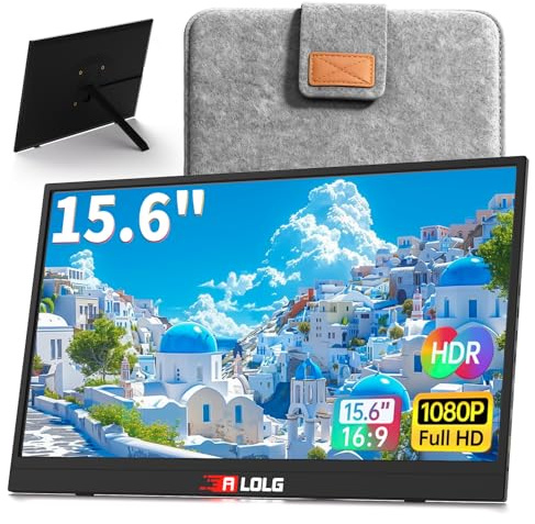 ALOLG 15.6 Portable Monitor,1920×1080 FHD IPS Plug&Play Second External Monitor with USB-C Mini HDMI Port,Second Screen Compatible with PC Phone Mac Xbox PS4/5-Z7