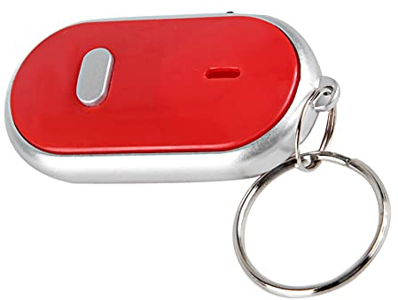 Ejoyous Schlüssel Finder mit Pfeifen oder Rufen 7m Reichweite helles Notlicht ABS Material für Schlüssel Auto Haustier Kind Tasche Koffer (Rot)