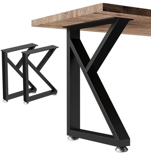 OUTBROS 2 Pieds Table Basse, Pied de Meubles DIY, K Forme | Pieds de Table en métal Noir, Structure de Table pour l'extérieur Jusqu'à 300 kg pour Table Basse, L30 x H41.5 cm
