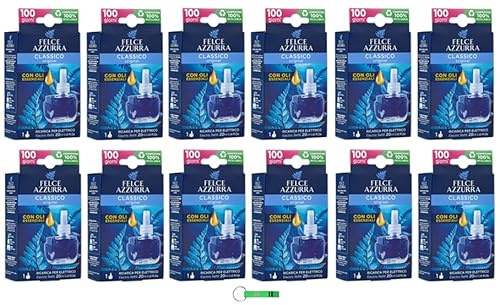 12 deodoranti Felce Azzurra Aria Casa Classic Refil, deodorante per ambienti interni 20 ml + portachiavi Beni Culinari