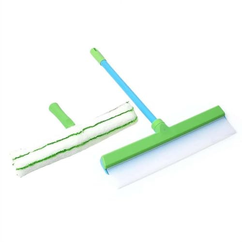 Wodsty Trapeador de fibra ultrafina de 12 pulgadas para espejos de vidrio, puertas de ducha, herramienta de limpieza sin rayas con mango flexible para uso doméstico automotriz