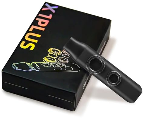 Abaodam Schwarzes Kazoo Musikinstrument mit Doppelten Löchern Austauschbaren Membranen und Ersatzband Tragbares Musikinstrument für Musikbegleitung und Anfänger
