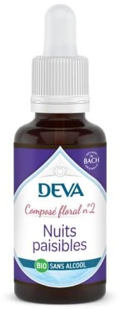DEVA Nuits Paisibles n°2 – Composé Floral Bio Sans Alcool – Compte-Gouttes 30ml – Sommeil Serein