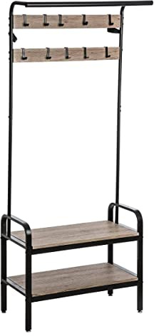 5 five simply smart Garderobe mit 2 Einlegeböden – Holz schwarz Jano
