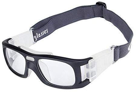 Aeromdale Sportbrillen Schutz Sicherheit Schutz Basketball Brille mit verstellbarem Gurt für Basketball Fußball Volleyball Hockey Fußball Eyewear Protector Unisex - Schwarz B - # 5