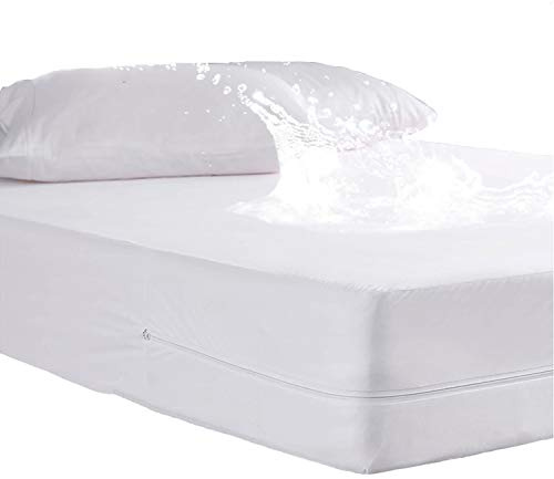 Wasserdichter Matratzenschoner Mit Reißverschluss, Spannbetttuch, Hygienische Und Atmungsaktive Matratzenauflage, Anti-Allergie, Anti-Milben Matratzenschutz, 30cm Tief. (180x200 cm)