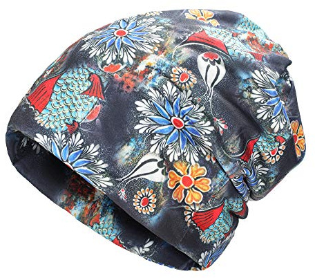 ZLYC Dünne Sommer-Beanie-Mütze für Damen, Blumenmuster, leicht, lässig | Leicht Lässig Chemo Kopfbedeckung