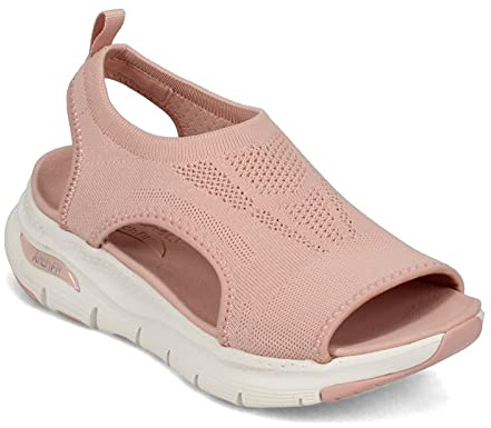 Skechers Women's Arch Fit - City Catch Womens Knit Slip-On Sandals, Blush, 10