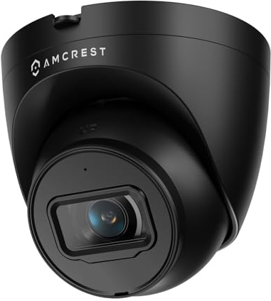 Amcrest 5MP Turret POE Camera, UltraHD Outdoor IP Camera POE with Mic/Audio, 5-Megapixel Security Surveillance Cameras, 98ft NightVision, 103° FOV, IP67, MicroSD (256GB) Black IP5M-T1179EB-28MM