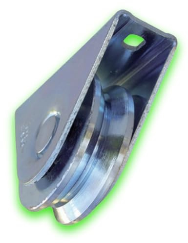 DECO FER FORGE- Roue Galet Portail Coulissant Rail Rainure Gorge V - Roulette avec Support Exterieur à Visser - Diamètre de la roue Ø 60 mm- Roulette Charge Lourde Capacite 150 kg- Porte coulissante