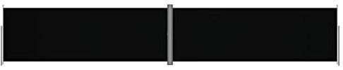 Makastle Doppel-Seitenmarkise Ausziehbar Seitenwandmarkise Sichtschutz Markise, für Balkon Garten und Terrasse, UV-Schutz Wasserbeständig Sichtschutzwand, Schwarz 220x1200 cm