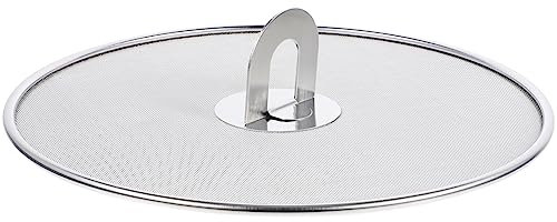 Luxshiny Couvercle Anti Débordement 25 Cm En Acier Inoxydable Écran Anti Éclaboussures D'Huile Pour Poêle Et Casserole Protection Sécurité Cuisine Facile À Nettoyer