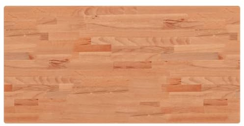 vidaXL Waschtischplatte, Multifunktional Arbeitsplatte mit 4 abgerundeten Ecken, Waschtischkonsole Tischplatte für Badezimmer, Holzplatte Platte Badmöbel, 100x50x2,5 cm Massivholz Buche