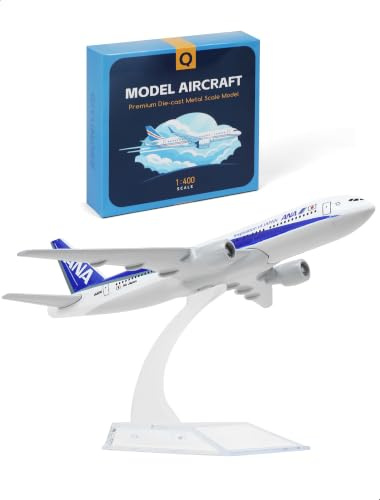 QIYUMOKE Boeing 777 ANA Airlines 1/400 modèle Avion métalonal Diecast avec Support - Lignes d'alliage de Lignes aériennes Plane (6 Pouces) Kit de modèle à Collectionner pour l'aviation Cadeau