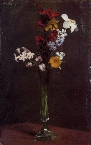 Dipinti su tela - 15 dipinti ad olio famosi - Narcisi Giacinti e nasturzi Henri Fantin Latour flower painter -04, £70- £1500 Dipinti a mano da insegnanti delle Accademie d'arte