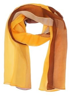 QUEEN HELENA Damen-Halstuch, gemustert, leicht, dünn, lässig, weich, transparent, Orange, Einheitsgröße