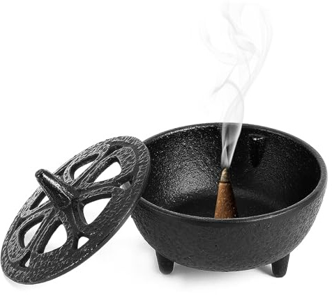 Bruciatore di Incenso a Forma di Loto in Ferro, Robusto Arredamento per la Casa, Comodo per L'aromaterapia con Sabbia, Ideale per Qualsiasi Stanza
