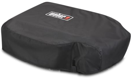 Weber Premium Grill Abdeckhaube für Slate GP 56cm Plancha, atmungsaktiv UV- & wasserbeständig, Schutz for Wind & Wetter, mit Klettverschluss zum Befestigen - Schwarz (3400202)