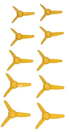 Drehender Propeller, 70 Mm, 3 Klingen, Kunststoff-Set für -Spielzeugboot, RC-Auto, 10 Stück, Leicht (Yellow)