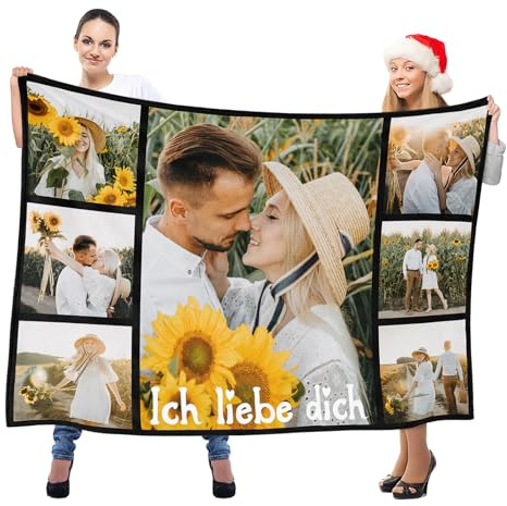 LNM Personalisierte Decken mit Foto, Personalisierte Decke, Personalisierte Foto Decke, Personalisierte Kuscheldecke, Personalisierte Geschenke für Frauen, Geburtstagsgeschenk für Frauen