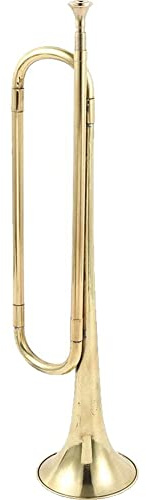 Lpitoy Trompete Standard Messing Messing Signalhorn Ruf Vergoldet Trompete Kavallerie Horn Mundstück Musikinstrument Für Anfänger Schulband