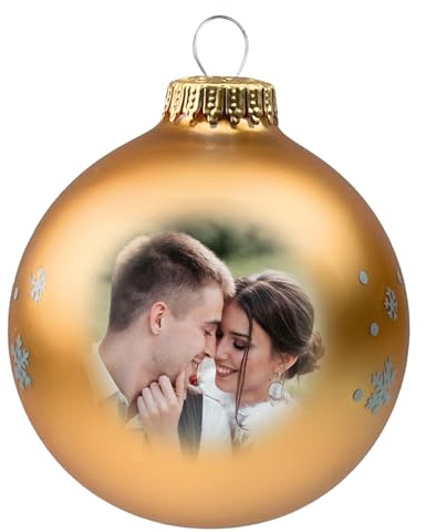 Contento Christbaumkugel Gold aus Glas mit Foto-Druck - originelle Geschenkidee zu Weihnachten, Christbaumschmuck als Geschenk, (goldfarben, 1 STK.)