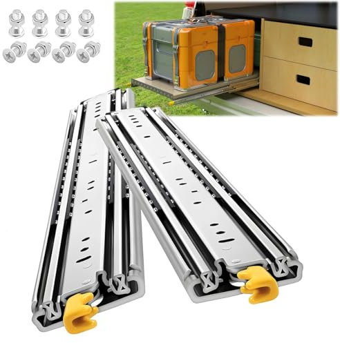 Generisch 1 Paar Schwerlast Schubladenschienen Tragkraft Bis Zu 220kg Schubladenauszug Mit Schloss Vollauszug Schubladenauszug Kugellager Seitenmontage(800mm)