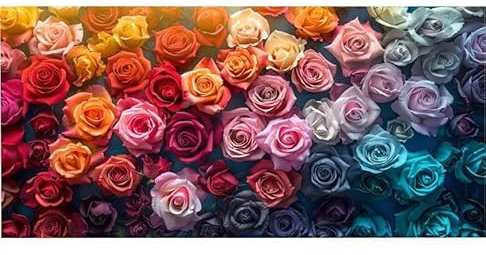 Malen Nach Zahlen Erwachsene Farbe Rose, Kinder für Anfänger Einfaches DIY-Ölgemälde-Set auf Leinwand mit Pinseln und Acrylpigment, Bastelset Erwachsene Malen, Hause Wand Dekor Geschenk 20x40cm Ws-20