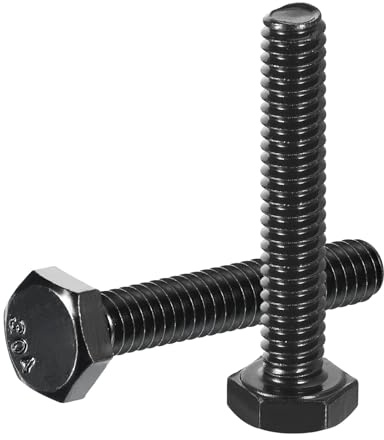 QUARKZMAN 20Pcs 1/4-20 x 1-1/2 Bulloni a Testa Esagonale, 304 Acciaio Inossidabile Filettatura Completa Bulloni a Testa Esagonale, Finitura Ossidazione Nera, Produzione Macchinari, Nero