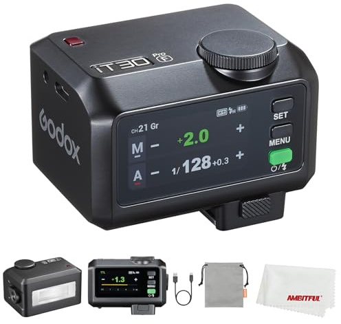 Godox iT30 Pro F iT30Pro-F Mini flash para cámara Fuji, exposición automática TTL, HSS 1/8000 segundos, sistema Xsystem inalámbrico 2.4G, pantalla táctil de 2.8 pulgadas, batería de litio de 900 mAh