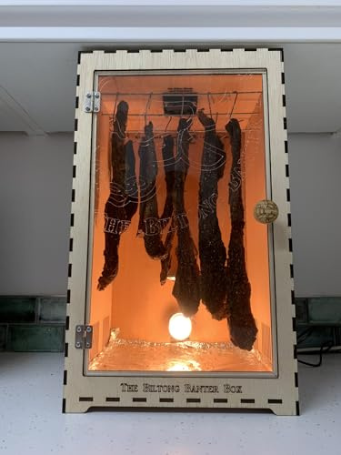 The Biltong Banter Box, DIY Biltong Maker Kit, Fan and Lamp, Clear Acrylic Door, Malaysian Plywood, Droewors, South African, Gift Ideas