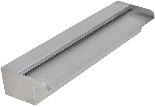 Fontana cascata in acciaio inox, 45 cm, rettangolare, SS 304, durevole e facile da pulire, perfetta per laghetti da giardino e piscina