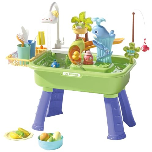 Tavolino Per Bambini - Tavola Fresca All'aperto, Tavolino Da Gioco Per L'acqua Per Bambini | Tavolo Di Sabbia D'acqua All'aperto, Giocattolo Interattivo Educativo Sensoriale Con Pompa Per Il Cortile D