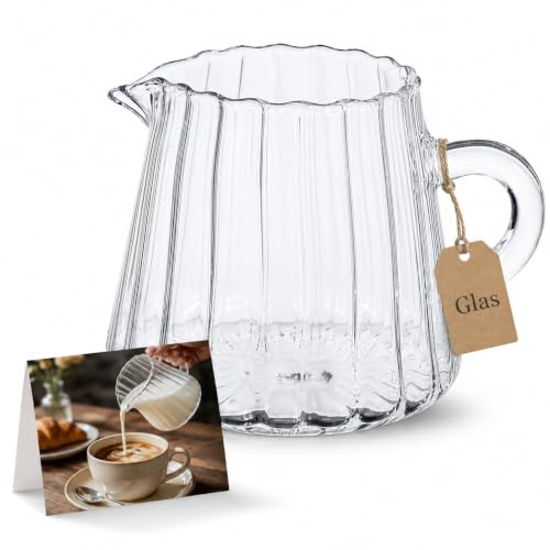 GALPADA Brocca in vetro borosilicato da 200 ml, per caffè, tè e bevande per la colazione in casa e gastronomia