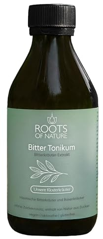 Roots of Nature Klosterspezialitäten Bitter Tonikum – Bitterkräuter-Extrakt ohne Alkohol & Zucker, mit 11 Kräutern, 250 ml