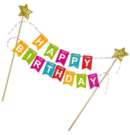 Happy Birthday Tortendeko,kuchen deko Tortenaufleger Geburtstag Kuchen Cake Topper Bunting,Regenbogen Dekorationen,Cake Toppers,Kuchendekoration,für Kinder Mädchen Geburtstagsfeier Dekoration​