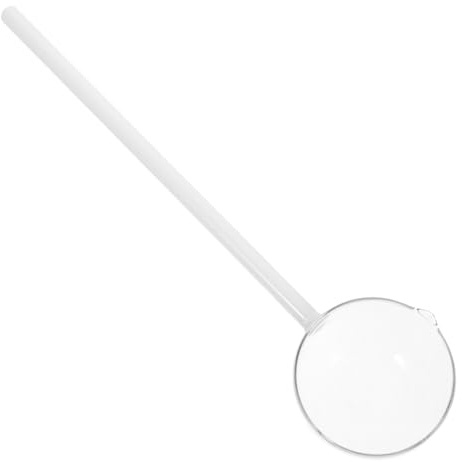 Ipetboom Transparent Glass Soup Stirring Spoon High Borosilicate Tea Serving Kitchen Teaspoon for Mixing Milk Cold Drinks and Oil Reusable Easy to Clean Comfortable Grip