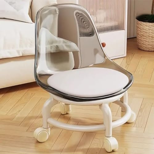 Taburete rodante, asiento giratorio de 360 grados con ruedas para el hogar, oficina, jardín, garaje, tienda, fitness y masaje