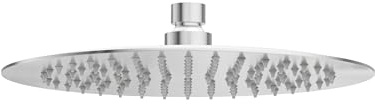 Balneo Regendusche Set Edelstahl - Duschsystem Ohne Armatur Aus AISI 304 Edelstahl - Rainshower Modell 1 - Entspannender Wasserdruck 1-3 Bar, 19 L/Min - Rund Ø250mm - Duschbrause Regendusche CASCADE