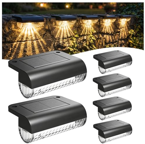 Bigzom Solar Wandleuchte Aussen, 6 Stück, Warmweiß
