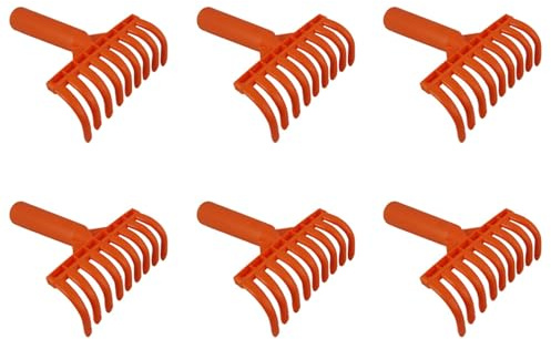 Tumintu 6X Cabezas de Rastrillo para Aceitunas, Rastrillo de 9 Dientes, Pala de Plástico Multiusos, Rastrillo para Recoger Aceitunas, Herramientas de Jardinería, Diámetro Interior de 2,5cm