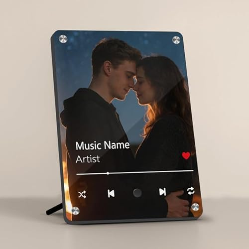 PSUNEY Placa Musical Spotify con Foto Personalizada - Marco que Reproduce Tu Canción al Tocar - Regalo Emocional para Bodas, Aniversarios, San Valentín y Cumpleaños