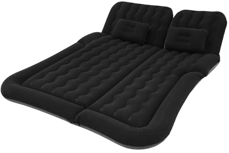 Materasso gonfiabile per auto, con pompa ad aria e 2 cuscini, letto da campeggio, 170 x 120 cm, materasso gonfiabile per bagagliaio con pompa ad aria e 2 cuscini, portatile, doppio lato, più spesso