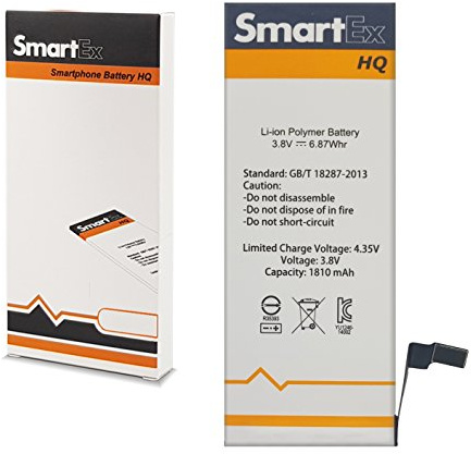 Smartex® Li-Ion Ersatz Akku/Batterie kompatibel mit iPhone 6/1810 mAh | Akku ohne Ladezyklen | 24 Monate Garantie