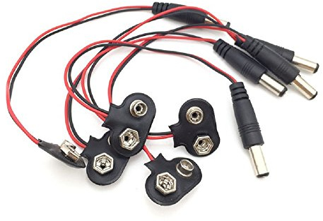 Ytian 5Pcs 2.1x5.5mm T Typ 9V Batterie Anschluss Kabel mit DC Stecker
