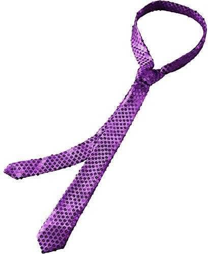 dressforfun 901021 Pailletten Krawatte für Damen und Herren, Glitzer Schlips in Einheitsgröße, schmale Krawatte für Party Kostüm Fasching Karneval - diverse Farben -