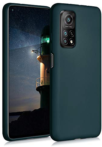 kwmobile Case kompatibel mit Xiaomi Mi 10T / Mi 10T Pro Hülle - Schutzhülle aus Silikon metallisch schimmernd - Handyhülle Metallic Petrol