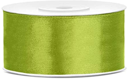 Satinband Apfelgrün 38mm x 25 Meter – Breites Schleifenband, doppelseitig glänzend, Geschenkband & Dekoband für Hochzeit, Eventdeko & große Schleifen